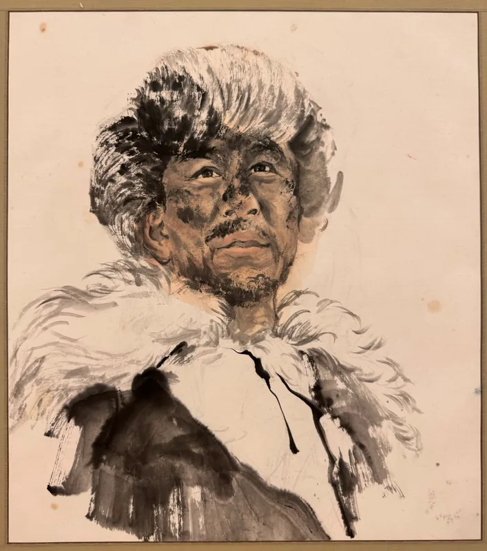 Gaze, 2018, Colored Ink on Rice Paper