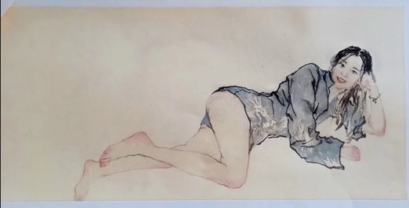 Leisure Moment, 2018–2019, Ink & watercolor on rectangular rice paper